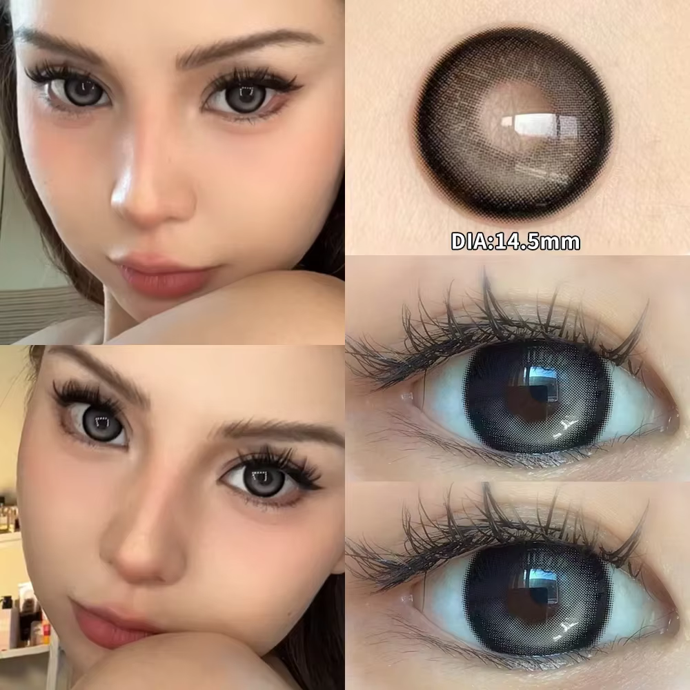 OVOLOOK-1Pair les délinquants Lentilles de contact colorées pour les yeux Myopie Lentilles oculaires
