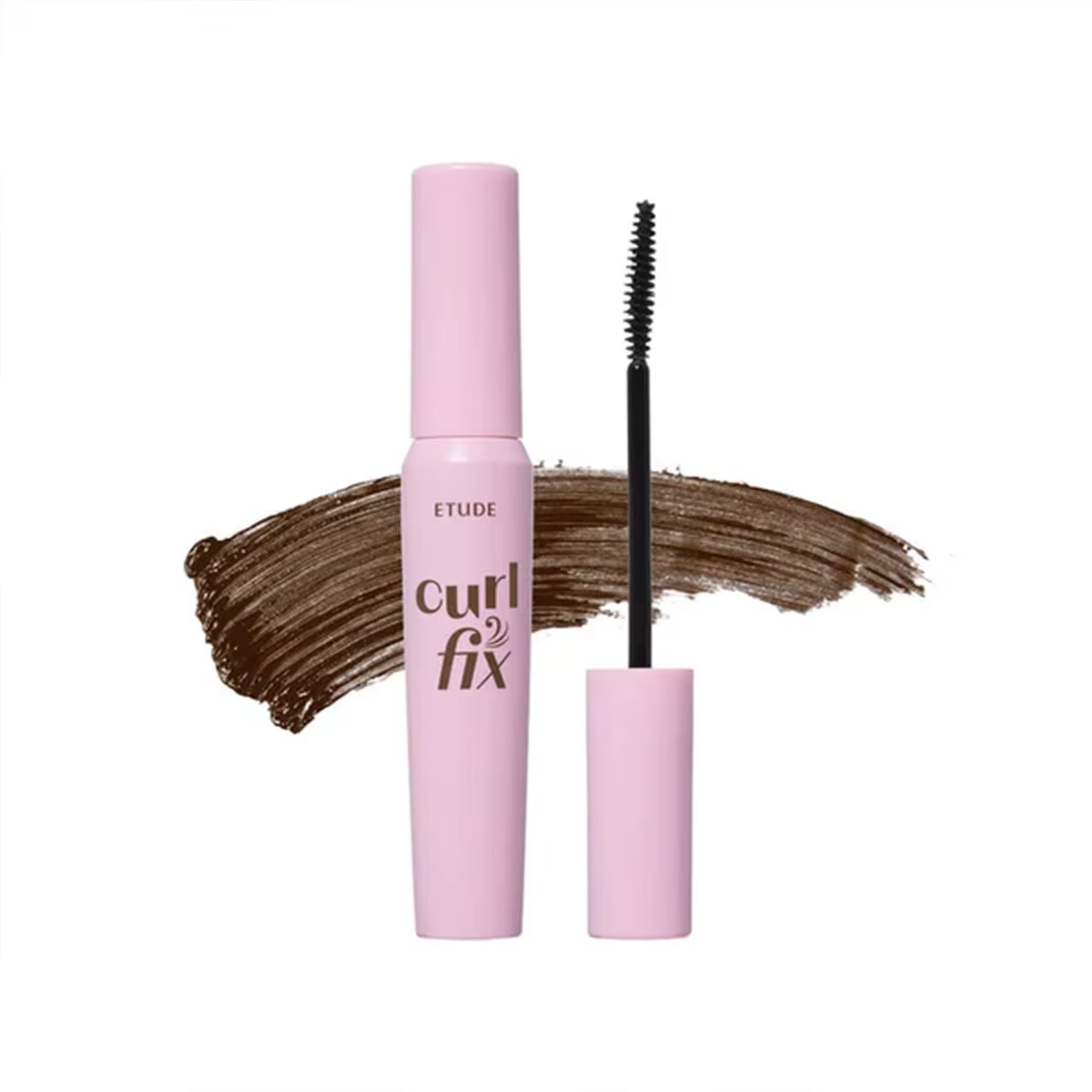 ETUDE Curl Fix Mascara 02 Marron, Anti-bavures et Volumisant, Tenue des cils et fini naturel, Cosmét