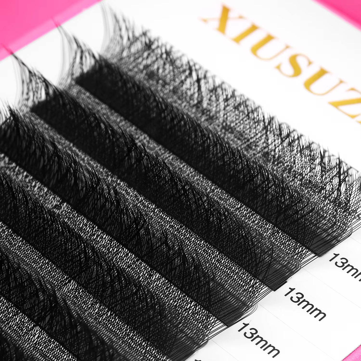 XIUSUZAKI 5 plateaux/lot Extensions de cils en forme de 3DW noir mat préfabriqué Volume ventilateurs
