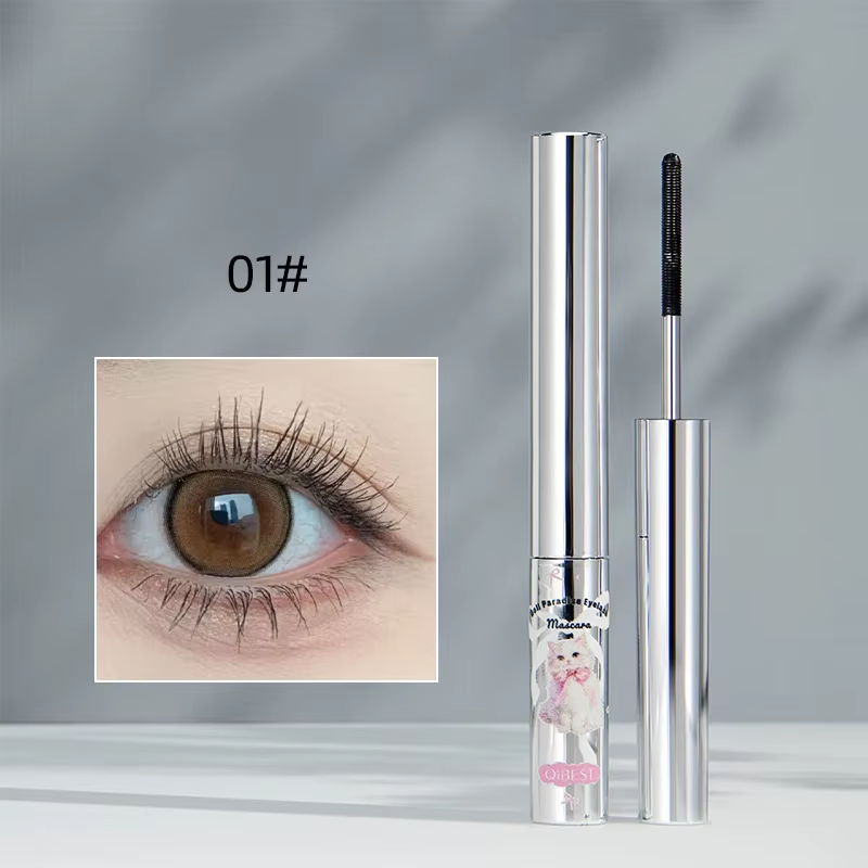QIBEST Mascara Allongeant les Cils Imperméable Longue Tenue Effet Soie Extension de Cils Noir Maquil