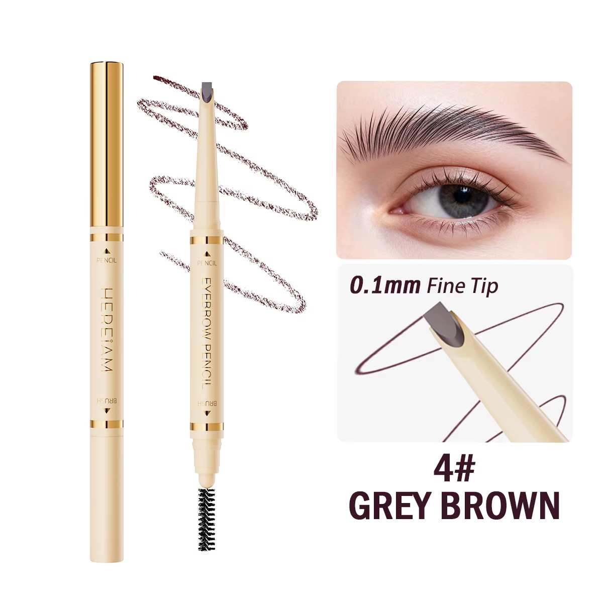 Crayon à sourcils IMAGIC X HEREIAM ultra-précis pour des traits ressemblant à des cheveux, avec pinc