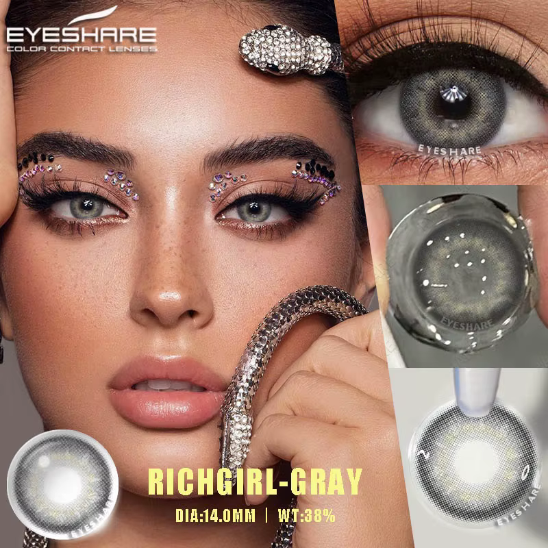 EYESHARE 1 paire de lentilles de contact colorées pour les yeux, lentilles pour les yeux bleus, verr