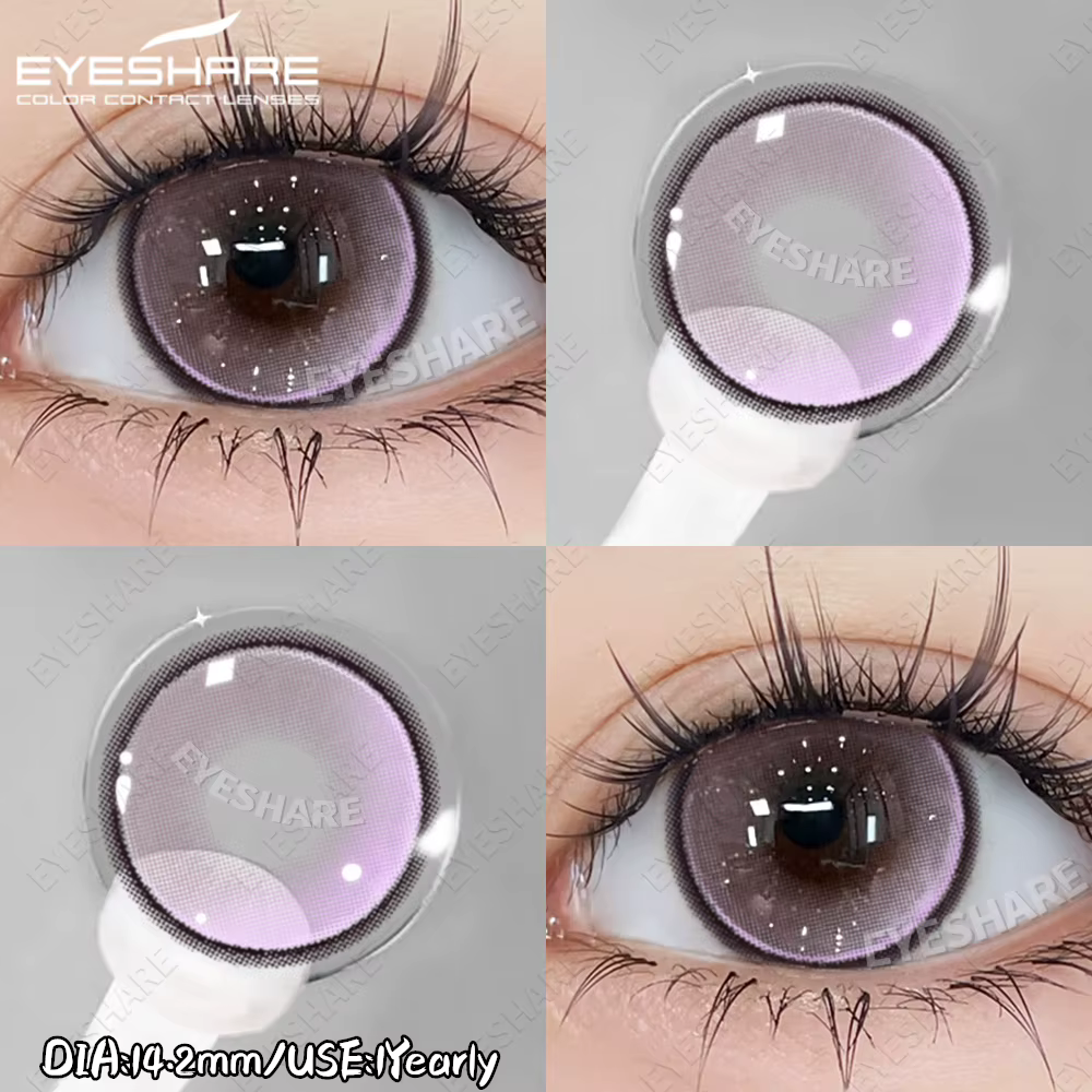EYESHARE 1 paire couleur Cosplay rose lentilles de Contact lentilles rouges yeux violets Contact Hal