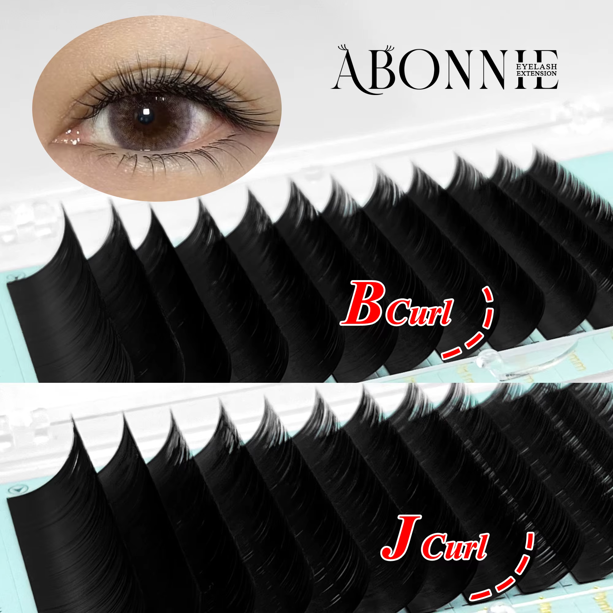 Abonnie LJ Curl Cashmere Extensions de cils classiques LB curl Cils moelleux Noir mat