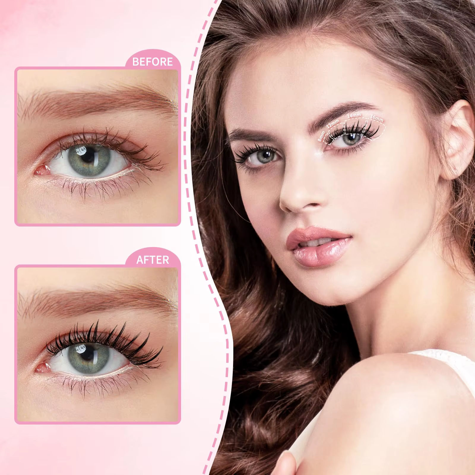 UCoolMe cils Afrodite naturel 154 pièces Kit de grappe de cils C Curl vaporeux débutant amical imper