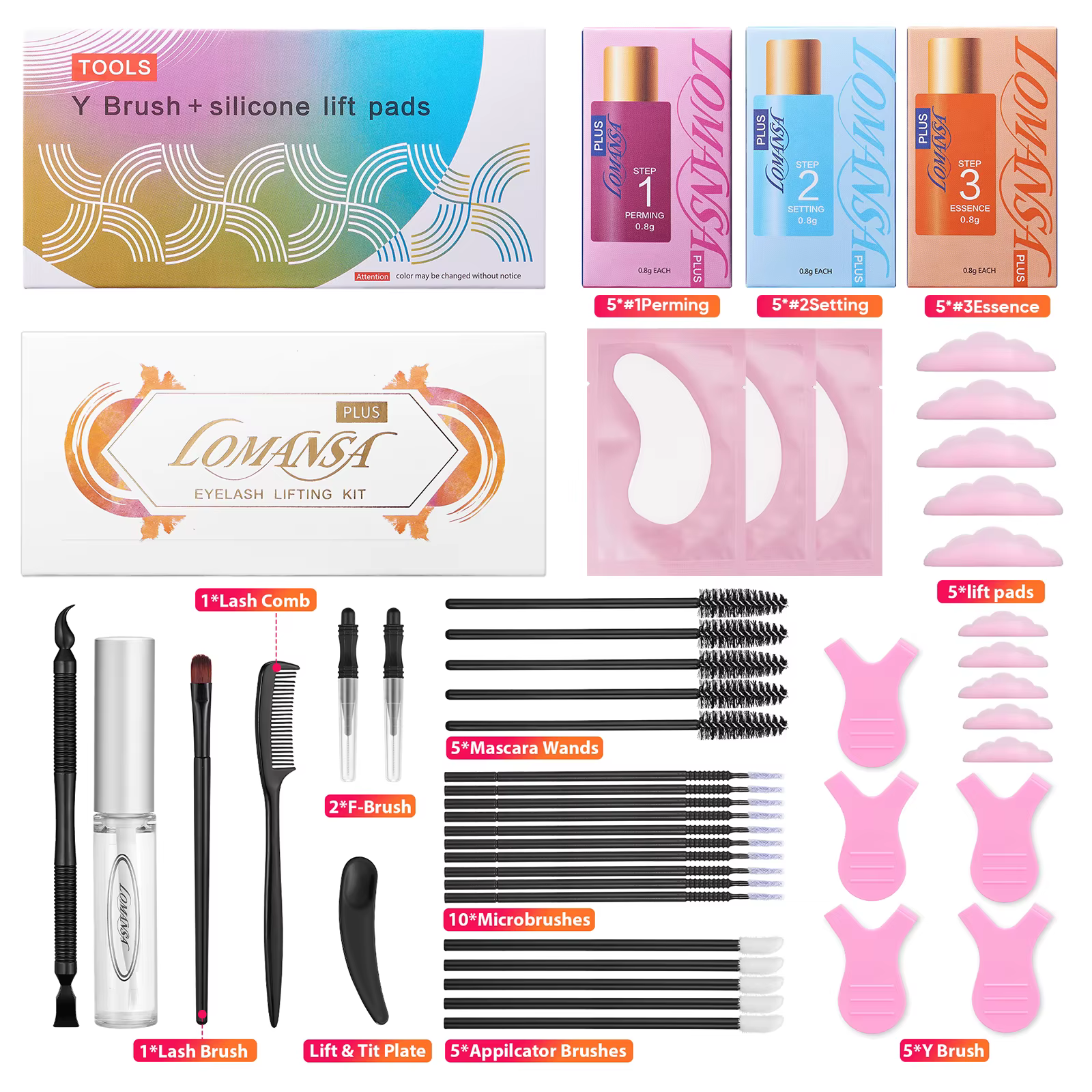 Lomansa – Kit de levage de cils, 8 à 12 Minutes, Lifting instantané, recourbe pour sourcils, Kit de