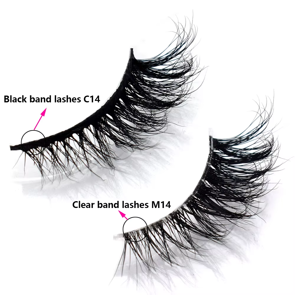 Articles en vrac 10/30/60/100 paires demi-cils de vison naturel longs moelleux vaporeux demi-cils Ex