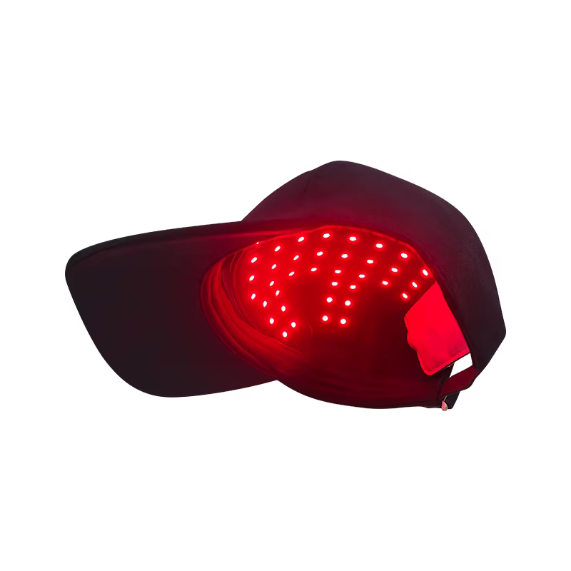 Chapeau de luminothérapie à 48 LED rouges et bleues pour la santé du cuir chevelu, avec lumière bleu