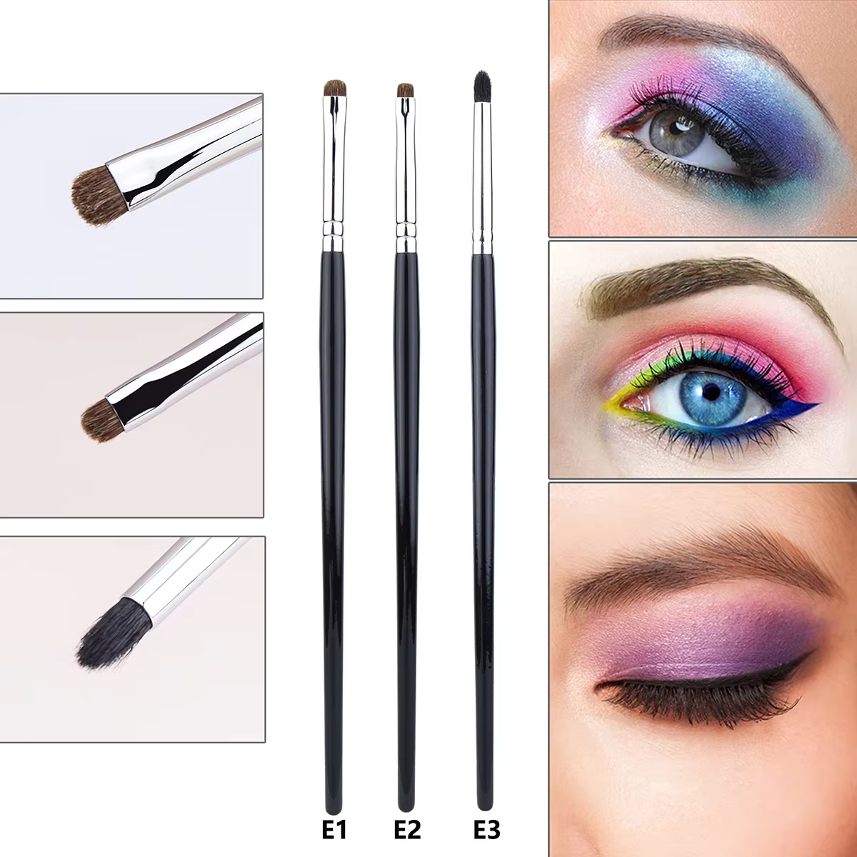 Petits pinceaux de maquillage à doublure fumée, Eyeliner, brosse à taches de précision, brosse de ma