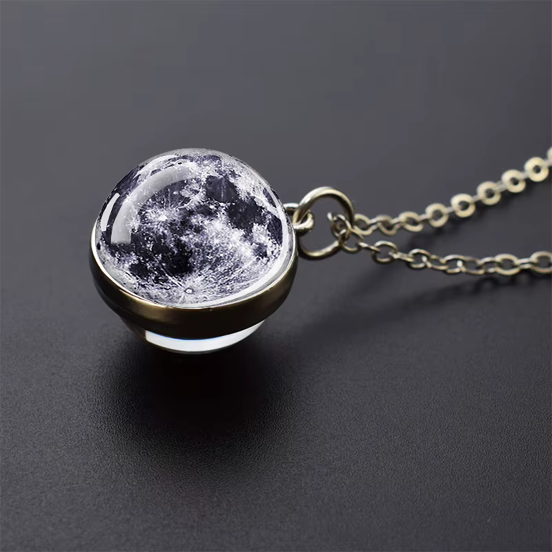 Système solaire huit planètes colliers planète galaxie Double face boule de verre pendentif collier