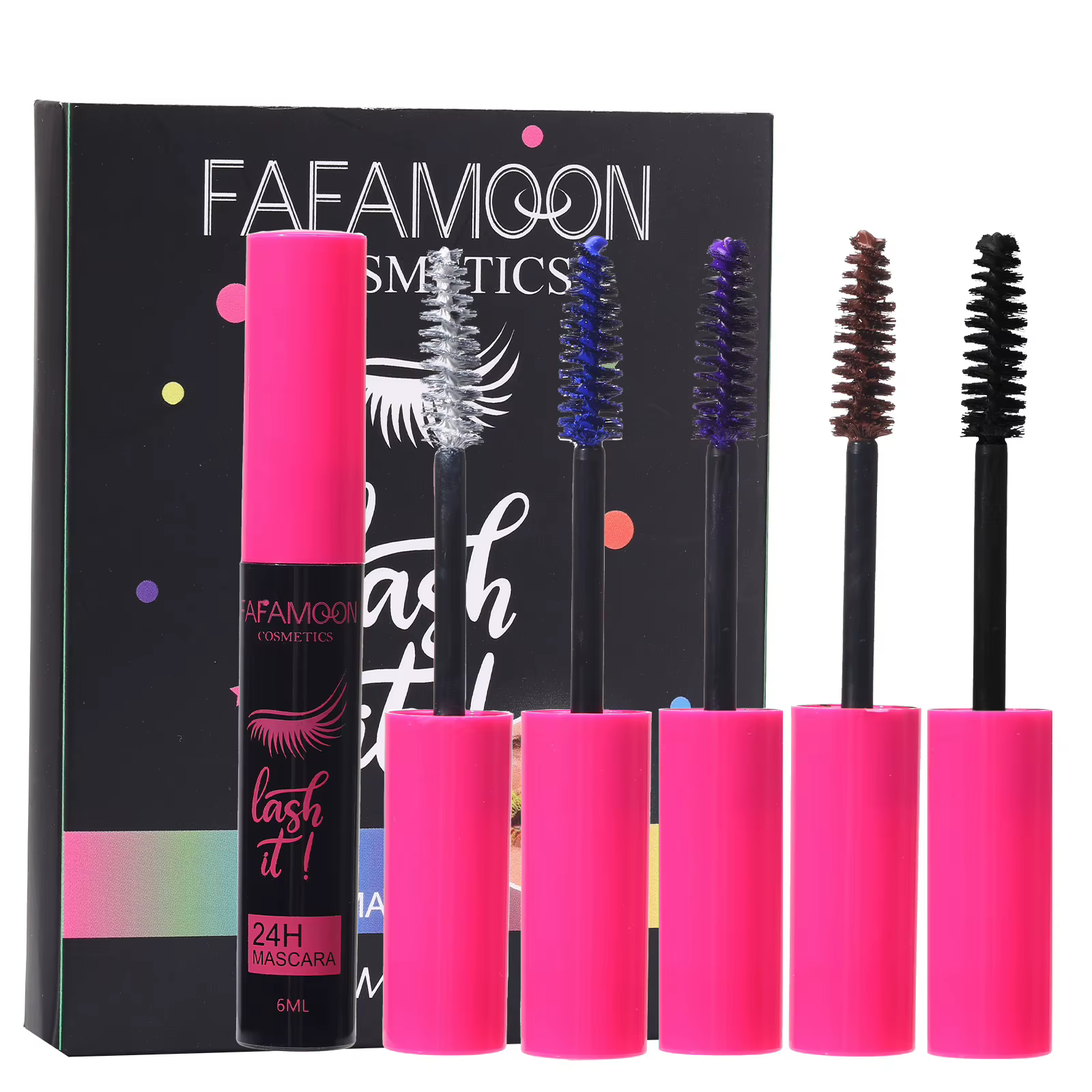 Ensemble de mascara coloré 5D – Kit de mascara de couleur volumisant et allongé, imperméable, résist