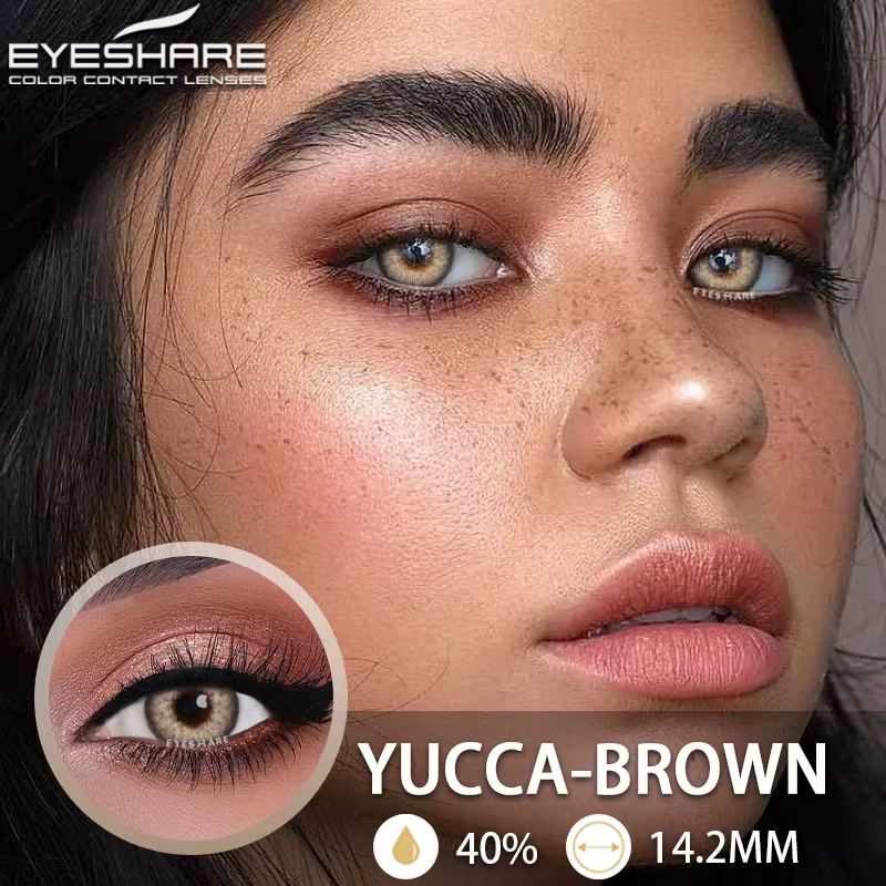 EYESHARE-Lentilles de Contact Brunes pour les Yeux, Lentilles Colorées Annuelles, miles, Maquillage,