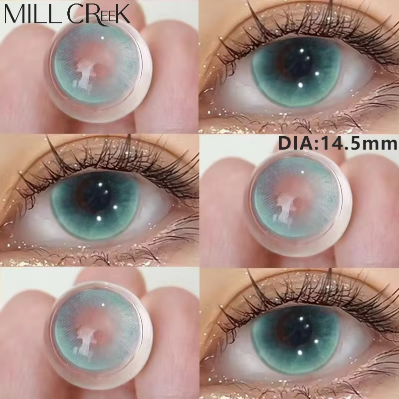 MILL CREEK 2 pièces lentilles de Contact de couleur lentille bleue grand diamètre pour les yeux avec