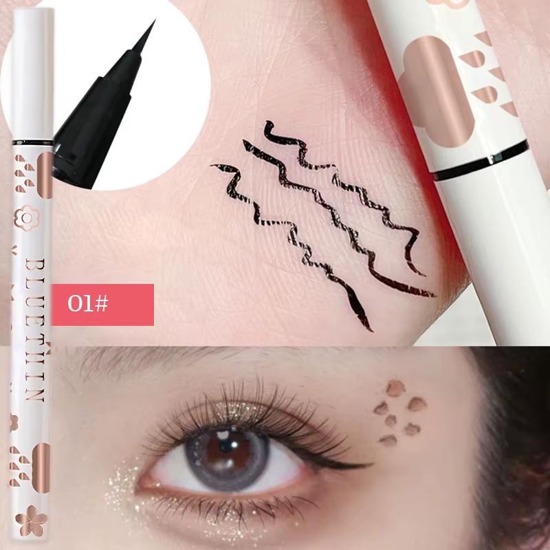 Eyeliner couché ver à soie, crayon sous couverture, dessin pour ne tache pas, fin, naturel, longue d