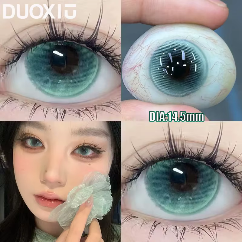 DUOXIU-Lentilles de contact coréennes avec délinquants, lentilles vertes, yeux, beauté colorée, util