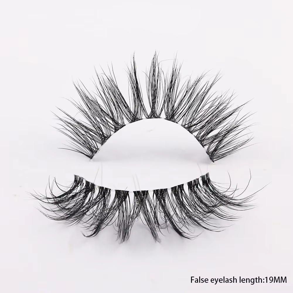 Cils à bande claire cils de vison 3D moelleux naturels D Curl Volume faux cils vaporeux avec bande t