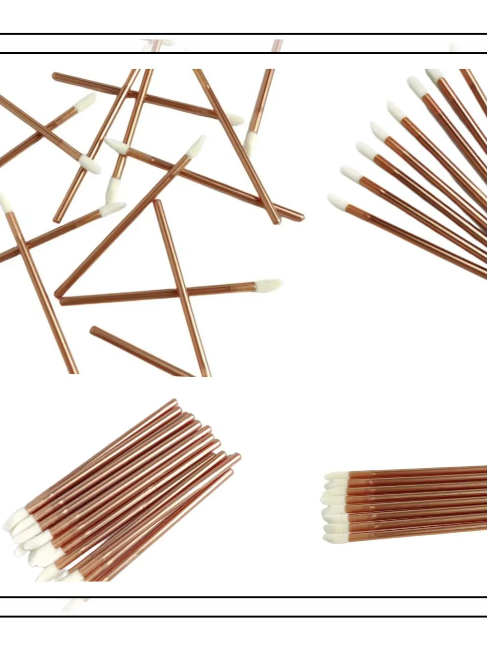 Brosse à lèvres jetable brillante série or Rose, baguettes applicatrices Masacra, outils de maquilla