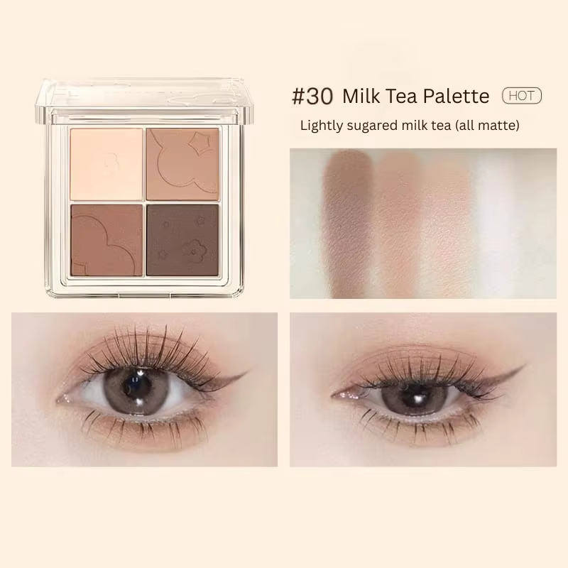 Judydoll Eyes Palette de 4 couleurs, Palette de fards à paupières, nuances naturelles quotidiennes, 