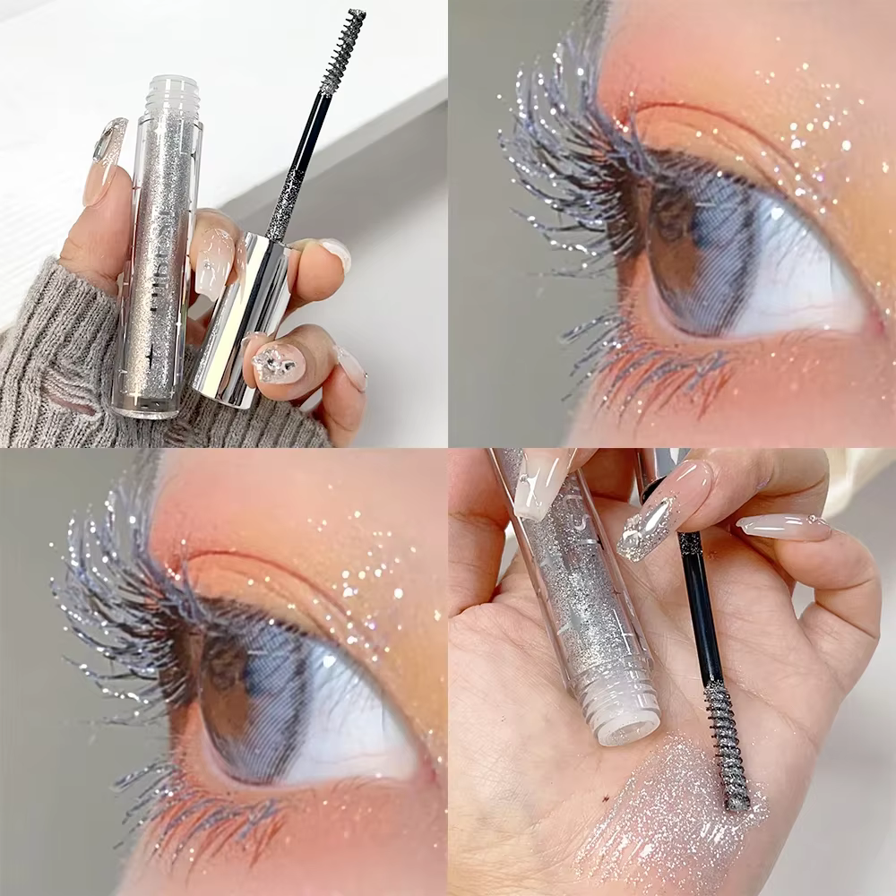 Mascara diamant argent brillant galaxie paillettes résistant à la sueur paillettes cils séchage rapi