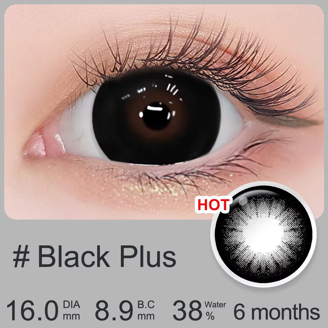 (0.00~-6.00) MAGISTER Lentilles de contact graduées à grand effet de dilatation 16.0mm, noires, styl