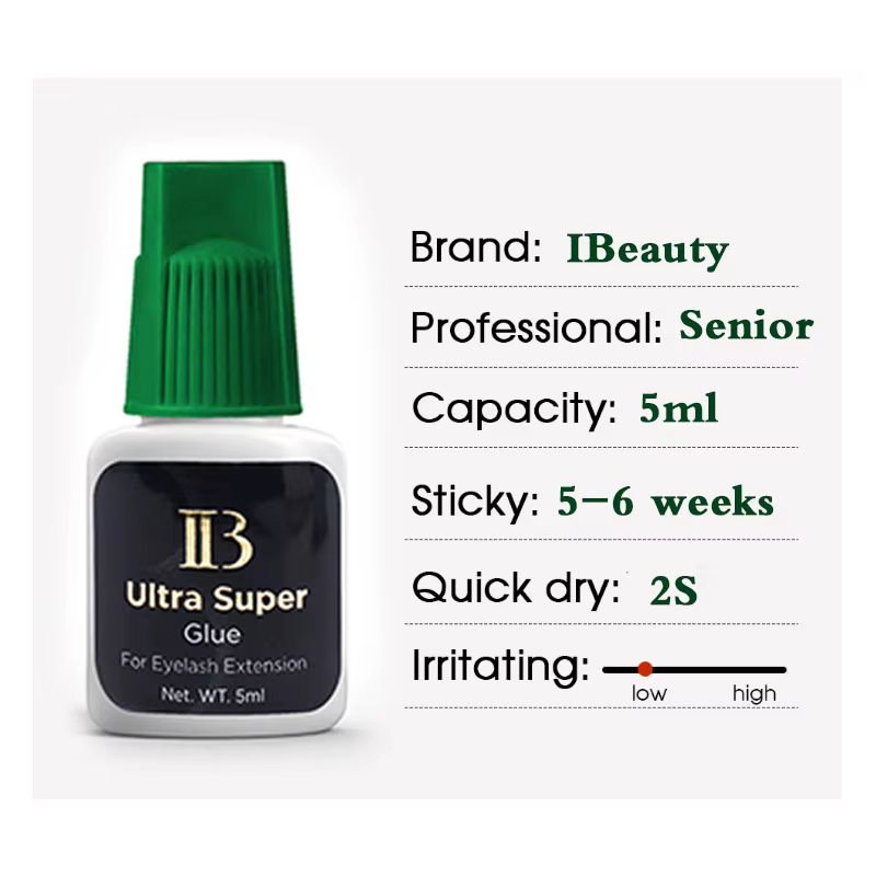 IBeauty – colle Ultra Super pour Extension de cils, 20 bouteilles, capuchon vert, adhésif imperméabl