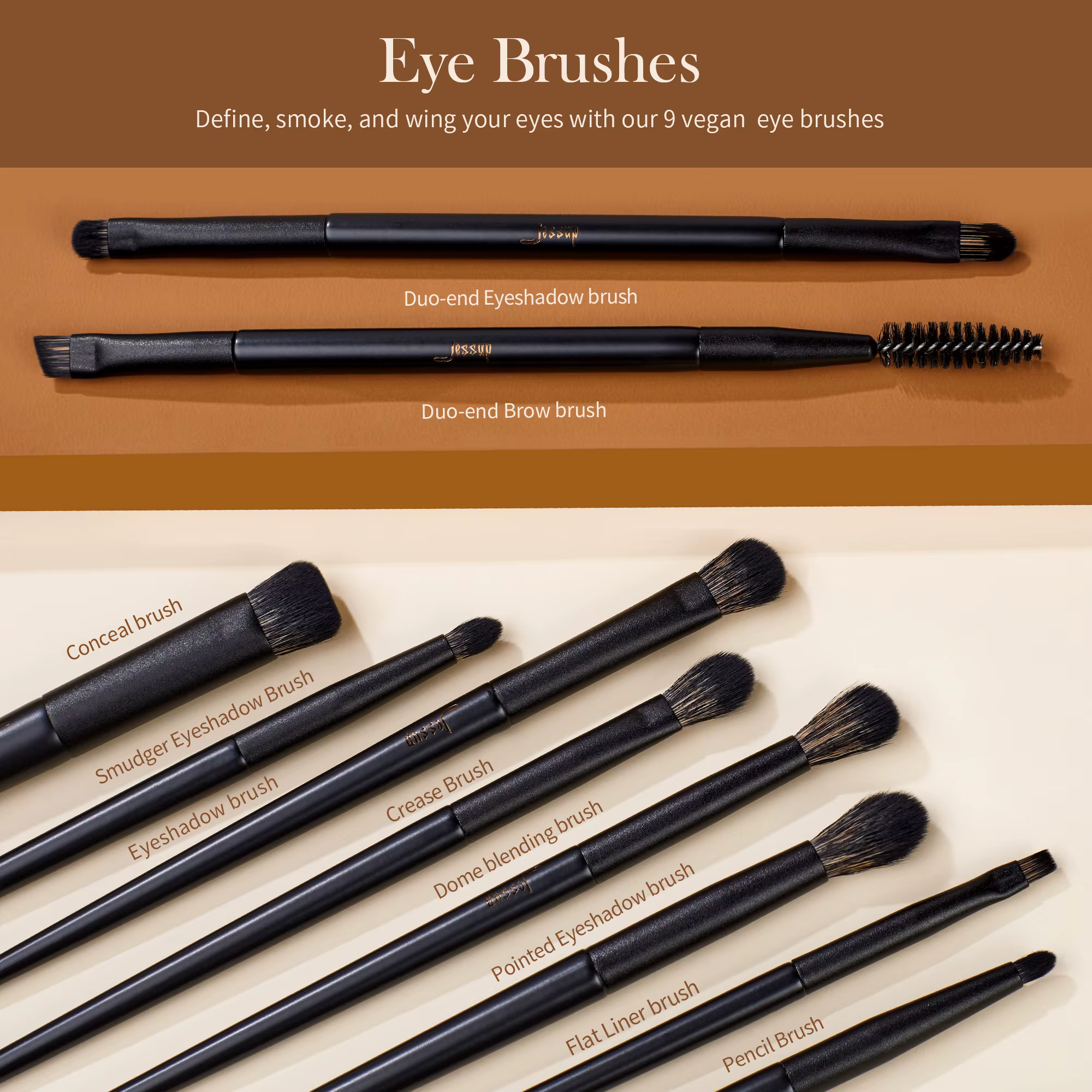 Jessup ensemble de pinceaux de maquillage, 10-14 pièces pinceau de maquillage Contour fond de teint