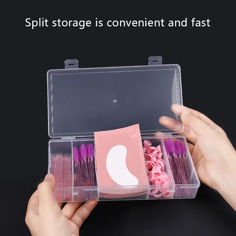 Organisateur d'outils d'extension de cils Vertical à 5 grilles, rectangulaire Transparent avec couve