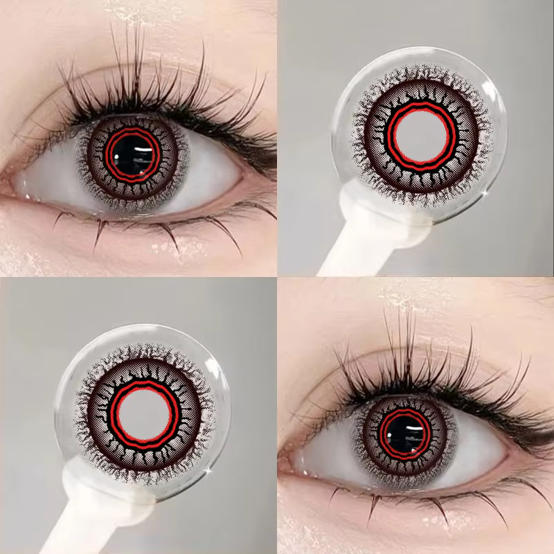 MILL CREEK 1 Paire de Lentilles de Contact Colorées Blanches pour Halloween, Effet Yeux de Chat, Len