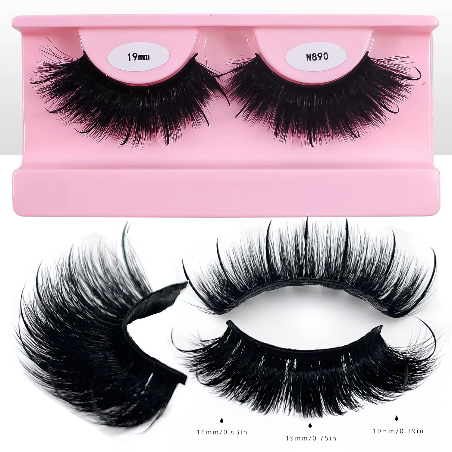 Livraison gratuite 10 paires/pack moelleux vaporeux bande naturelle cils avec pointes en gros en vra