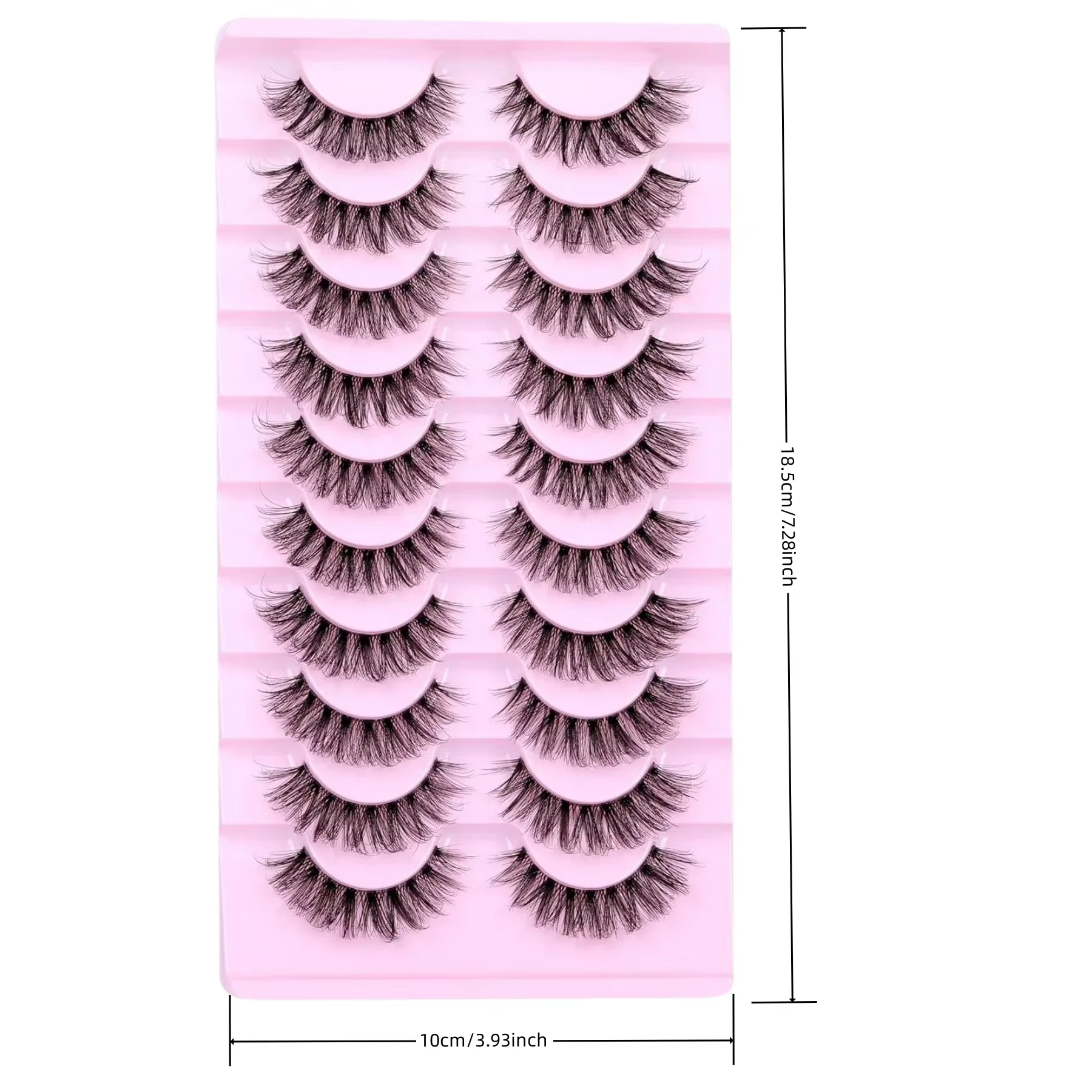 10 paires de faux cils naturels moelleux cils vaporeux bande de Volume 3D cils D Curl faux cils avec