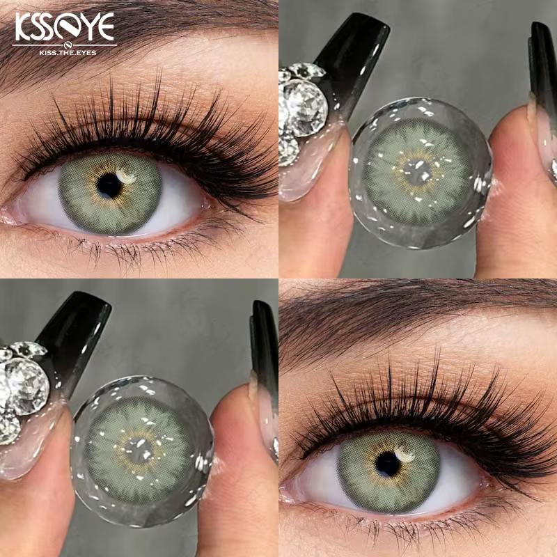 KSSEYE 1 paire de lentilles de Contact de couleur naturelle de mode pour les yeux élèves bruns, lent
