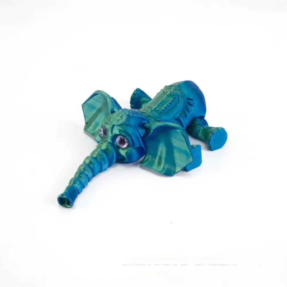 PLA – modèle d'éléphant imprimé en 3D, Figurine d'action d'éléphant mobile multi-articulée, Mini pou