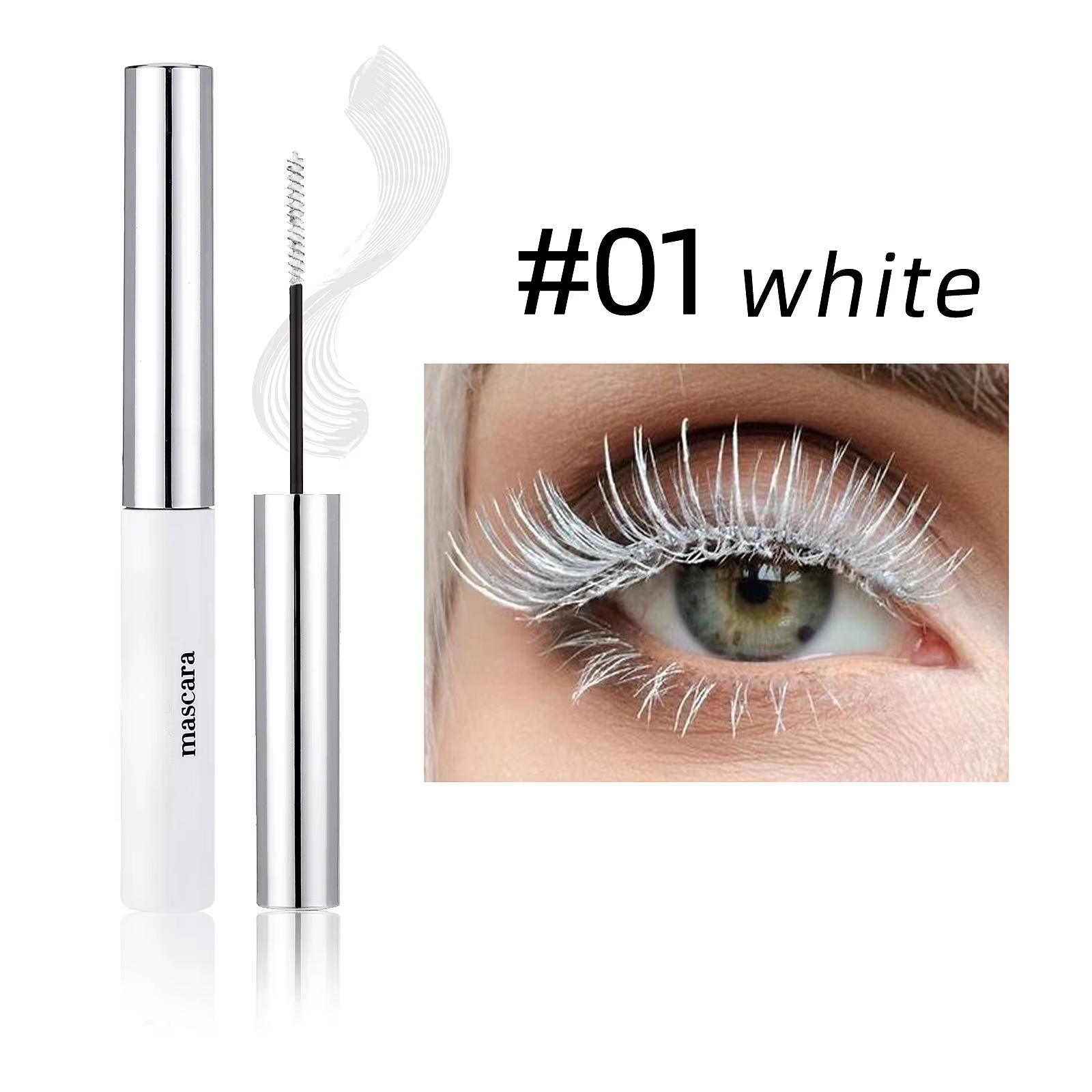 Mascara en Fiber de soie, brosse Ultra-fine colorée, allonge les cils, imperméable, durable, séchage
