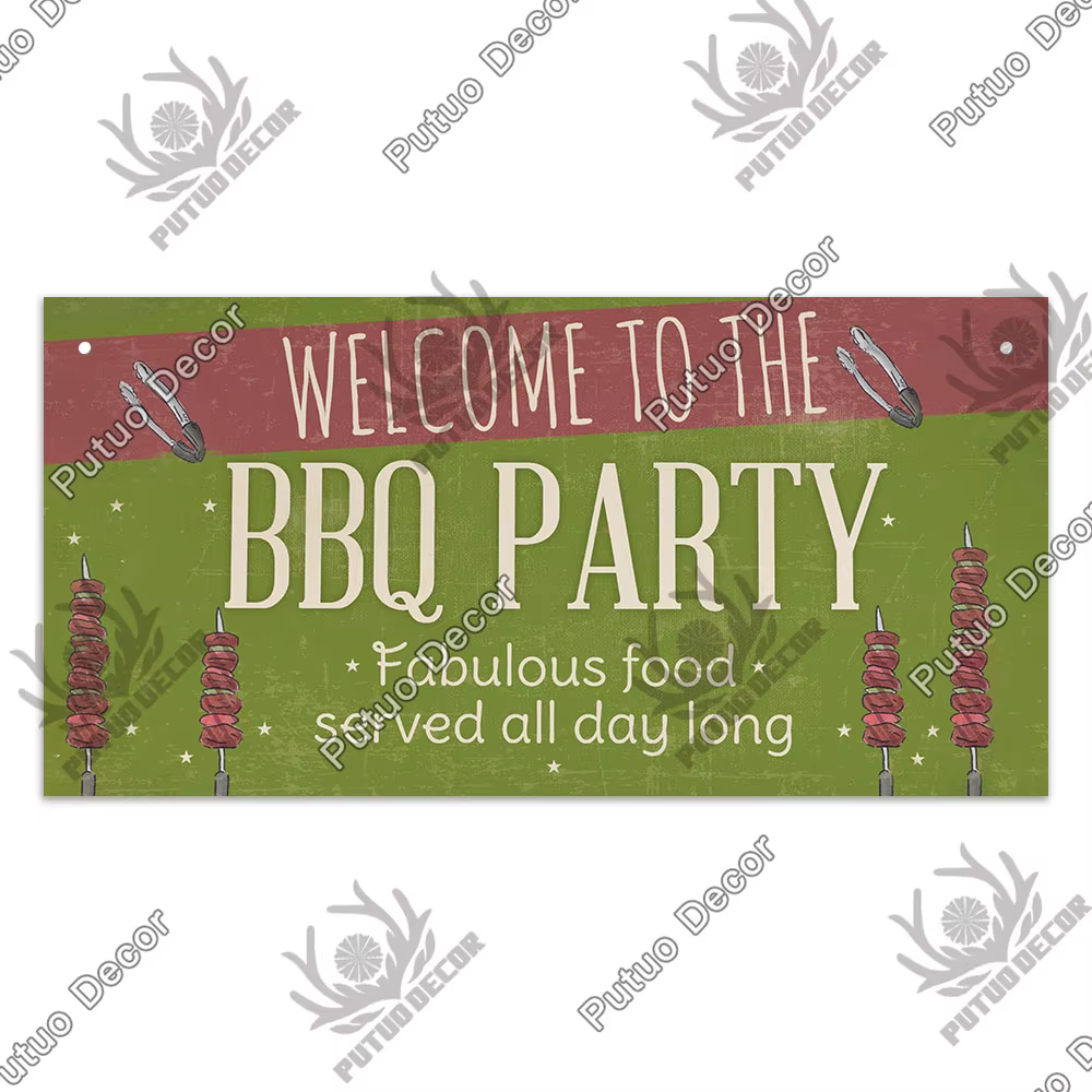 Putuo Decor-Panneau de barbecue en bois, plaque décorative pour la maison, la cuisine, l'arrière-cou