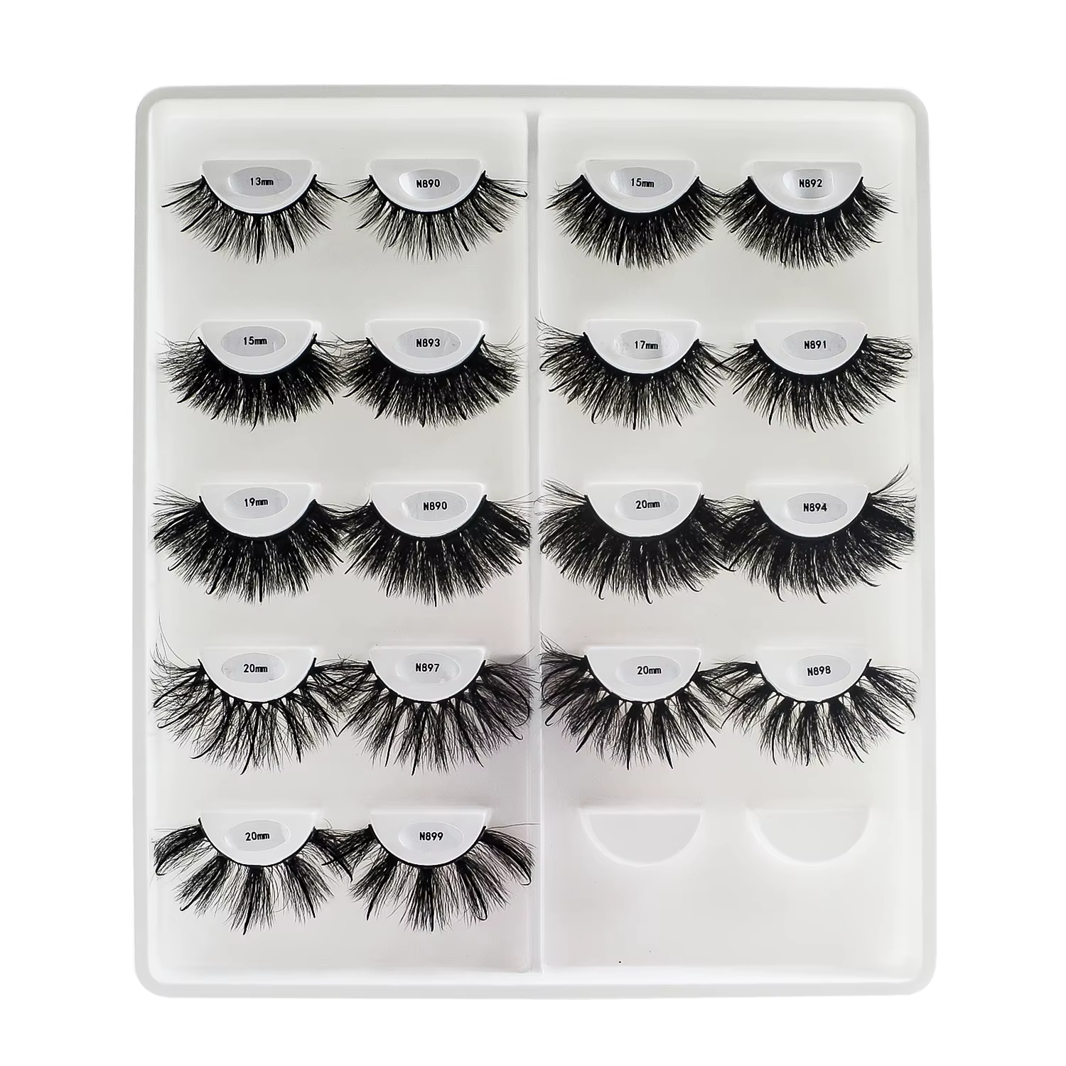 Livraison gratuite 10 paires/pack moelleux vaporeux bande naturelle cils avec pointes en gros en vra