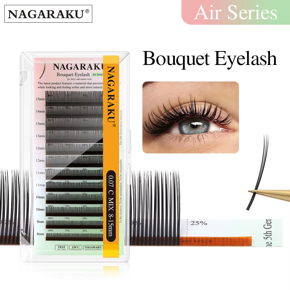 NAGARAKU 5D fleur Volume pointe cils doux naturel russie Style Anime flore Mascara effet