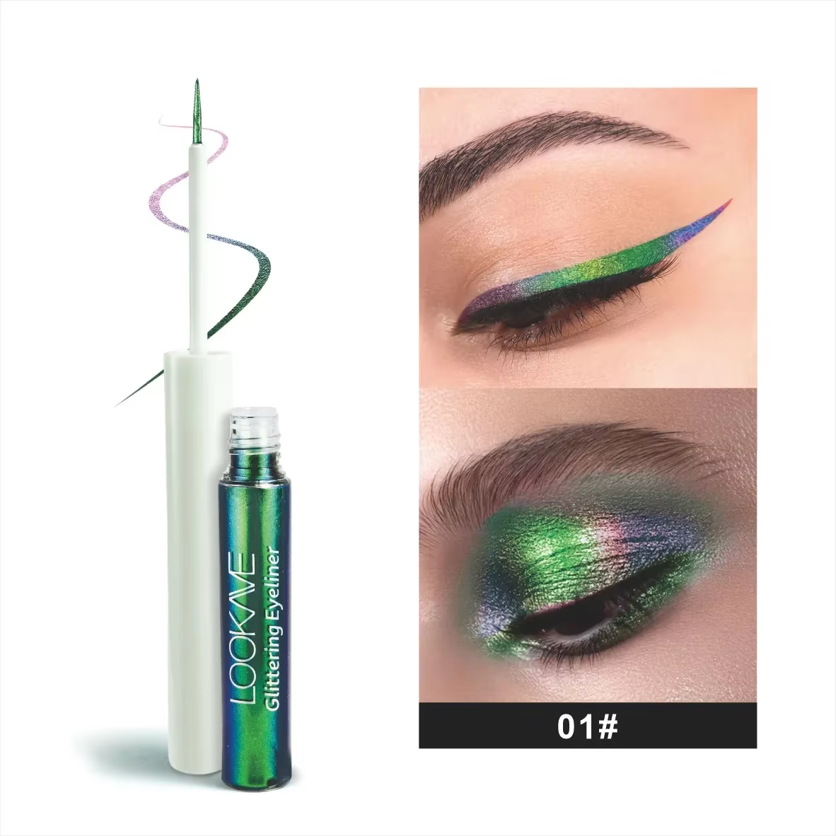 Fards à paupières liquides effet caméléon, eyeliner brillant longue tenue, fard à paupières duo-chro