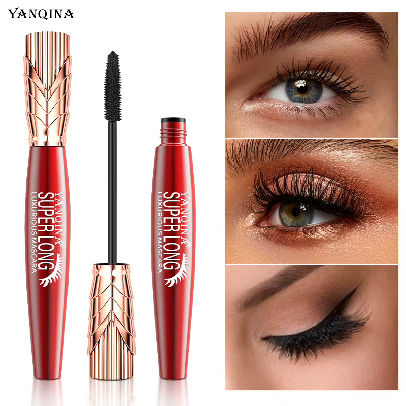 YANQINA Mascara Allongeant les Cils Longue Tenue Imperméable Effet Soie Noir Extension de Cils Maqui