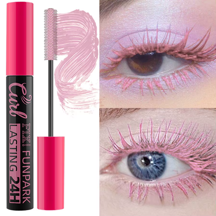 Mascara à boucles épaisses, 9 couleurs, cils naturels imperméables, longue durée, bleu, blanc, vert,
