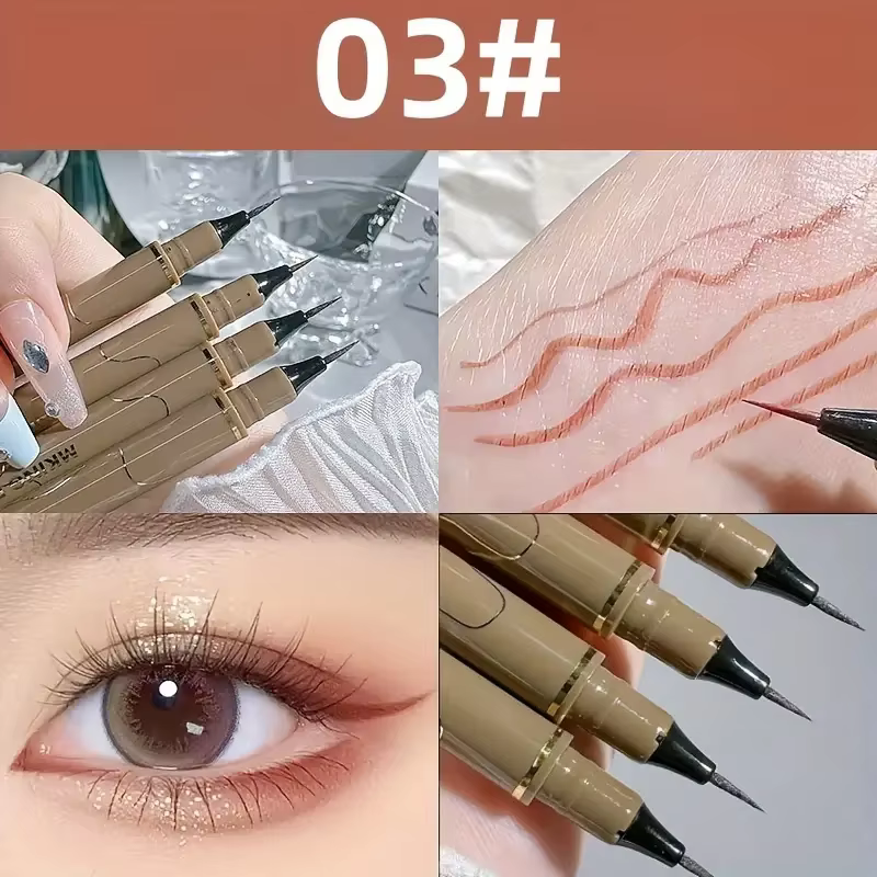 Eyeliner liquide imperméable 4 couleurs pointe ultra fine maquillage coréen longue durée facile pour