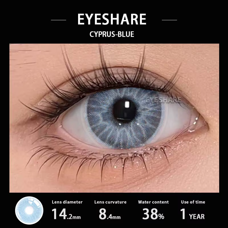 EYESHARE-Lentilles de Contact Colorées Bleu Clair, Marron Clair, miles Naturelle, Brcorporelle, 1 Pa