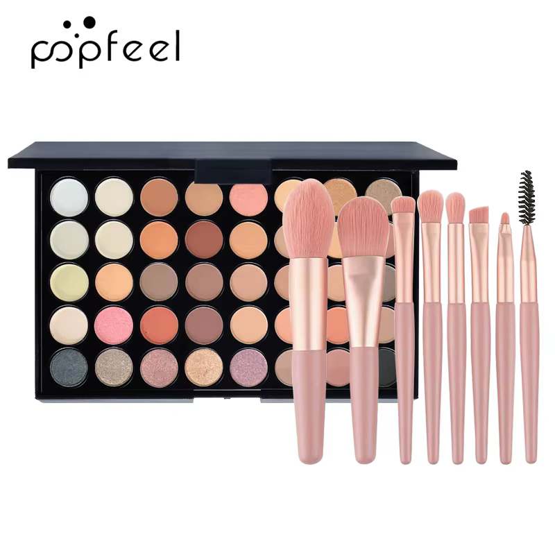 Palette de fards à paupières POPFEEL 40 couleurs, palette de fards à paupières professionnelle, pale