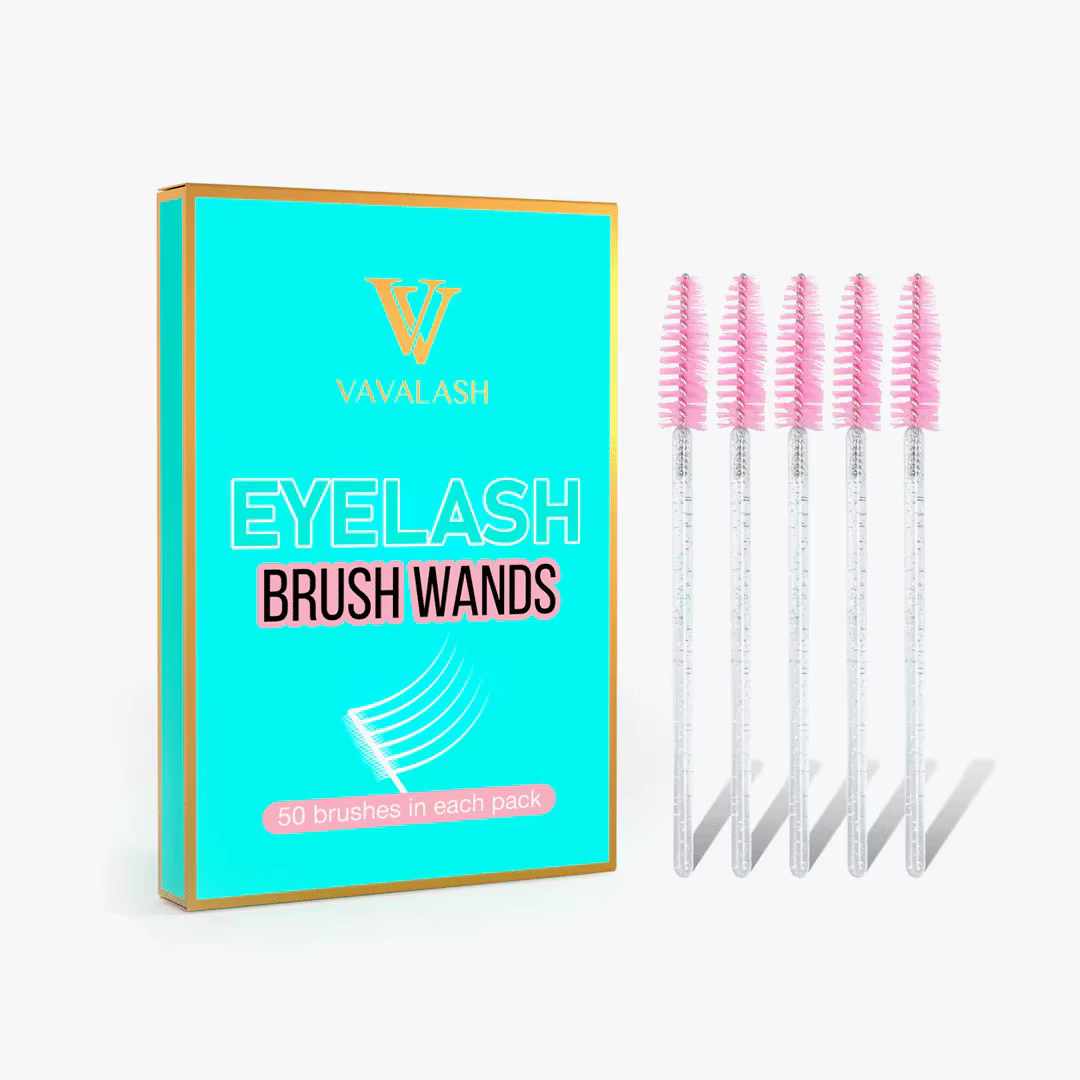 Nouveau Mascara Pailleté Rose avec Brosse, 50 pièces/paquet, Applicateurs Professionnels pour Extens