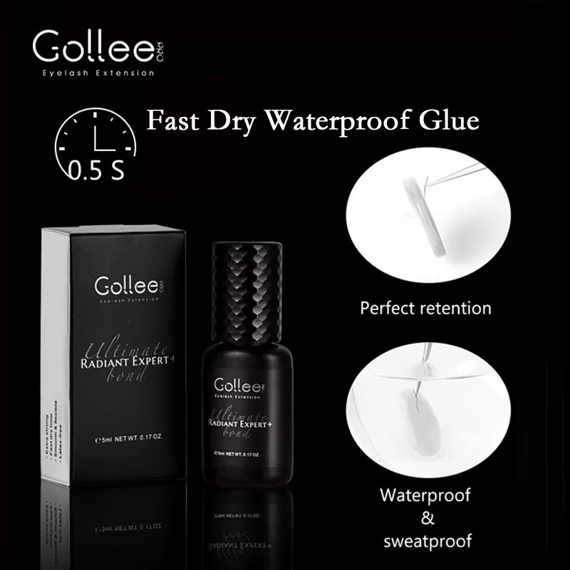 Colle à cils Gollee, séchage rapide 0,5s, colle pour extensions de cils pour artistes de salon, tenu