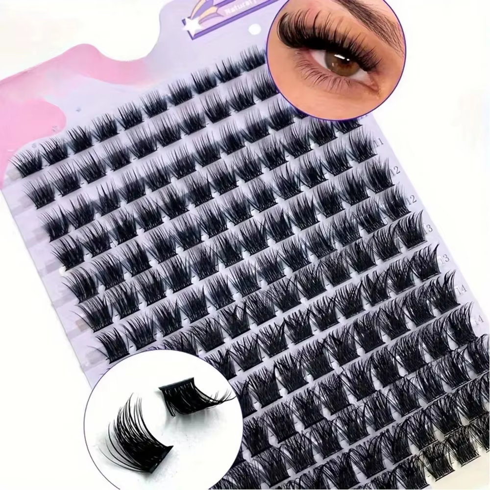 Faux cils en vison, 168 pièces, cils en grappe 0.07mm D Curling 9-16mm, mélange d'extensions de cils