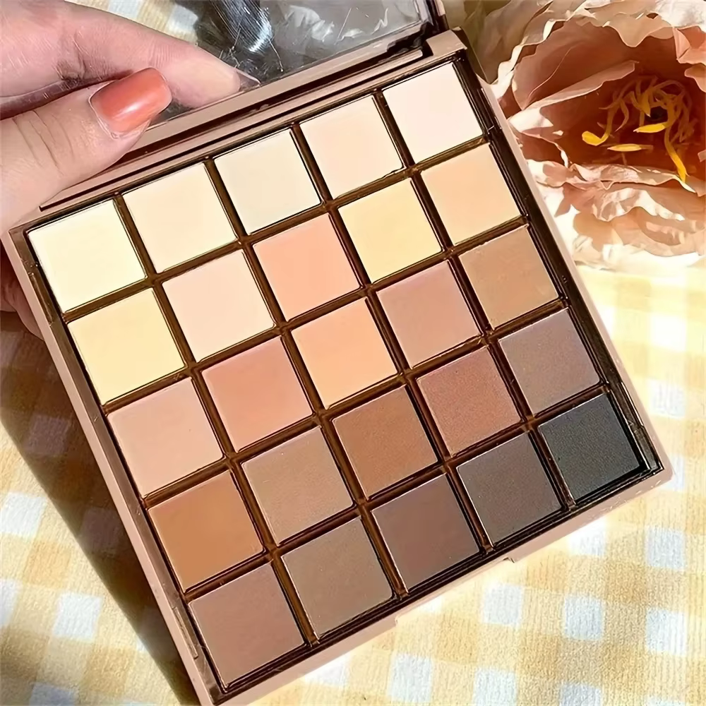 Palettes de fards à paupières 25 couleurs, avec nuances marron mat et nu, hautement pigmentées et du