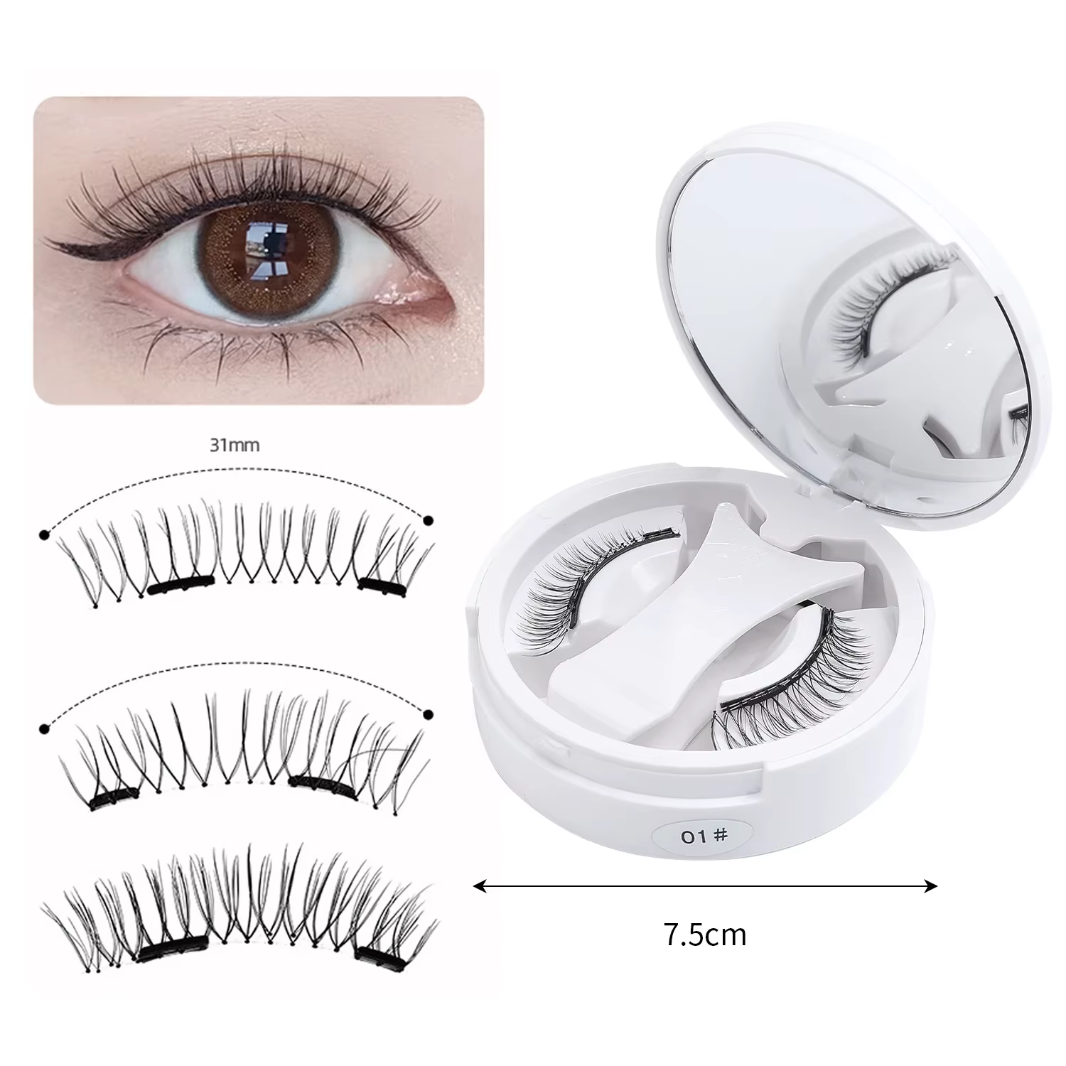 Ensemble de faux cils magnétiques 3D professionnels avec pince à épiler, cils naturels en vison moel