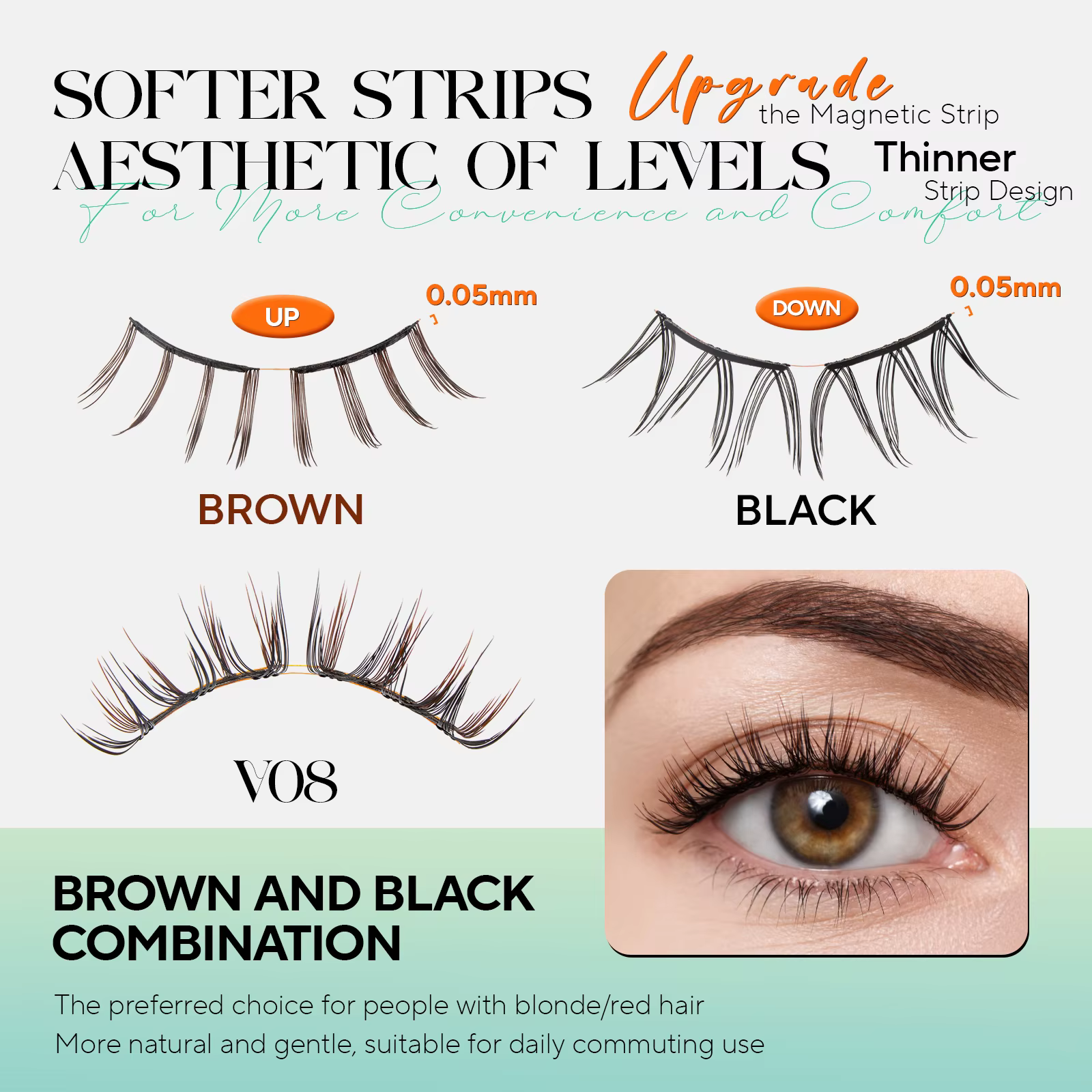 VYRILA mise à niveau des cils magnétiques marron/noir cils magnétiques doux réutilisables avec appli
