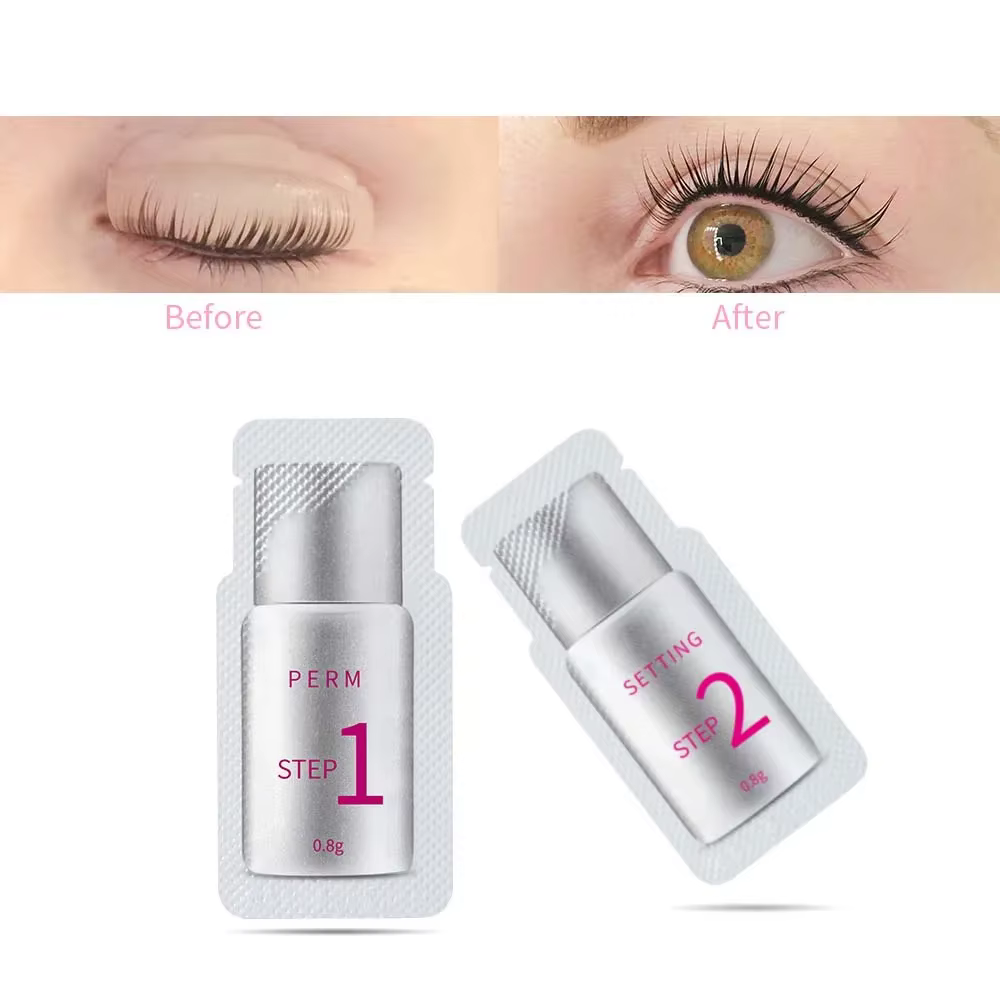 10 paires/lot ICONSIGN Lotion de levage de cils Sachet Lotion de Fixation de permanente rapide cils