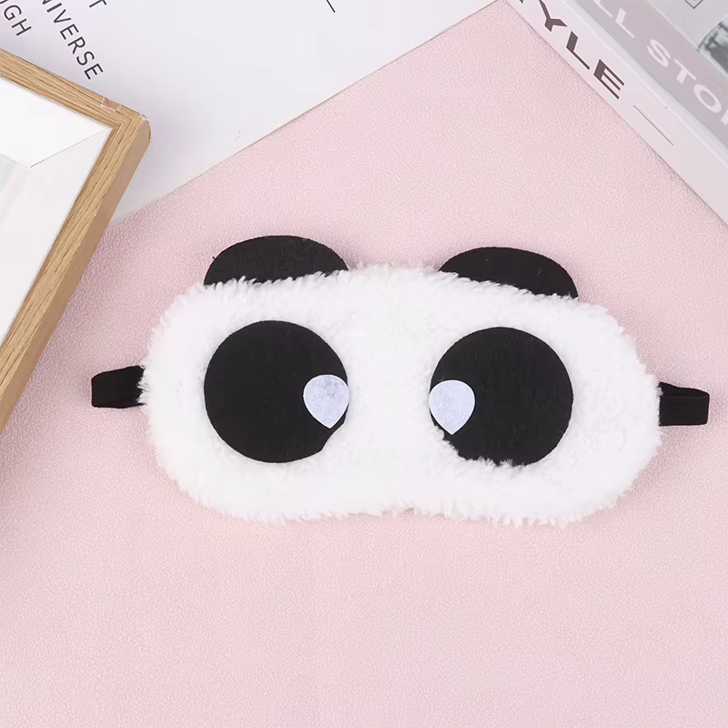 Masque facial en peluche Panda pour les yeux, voyage, sommeil doux, couverture de couchage Portable,